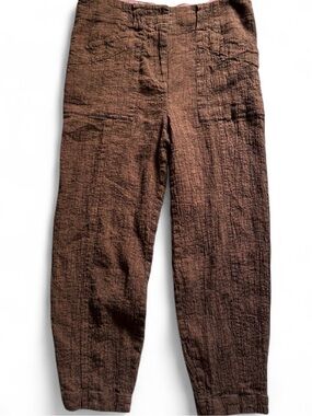 Poetry Brown linen Textured Trousers